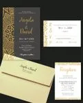 Gold Indian Decoration Acrylic Wedding Invitation