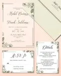 Frame Silhouettes Of Flowers Acrylic Wedding Invitation