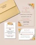 Yellow And Orange Flower Acrylic Wedding Invitation 1