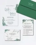 Leaves Shade Effect Acrylic Wedding Invitation