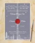 Taiwan City Buildings Vellum Wrapped Vietnamese & English Wedding Invitation