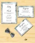 Cold Watercolor Frame Simple Flat 5x7 Wedding Invitation
