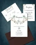 Roses Mary Simple Flat 5x7 Wedding Invitation