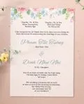 Dark Pink Flowers Acrylic Wedding Invitation