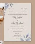Frozen Winter Leaves Acrylic Wedding Invitation
