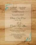 Blue Algae Leaves Acrylic Wedding Invitation