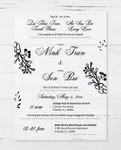 Branch Silhouette Flower Acrylic Wedding Invitation