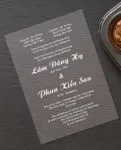 Minimalist White Lettering Acrylic Wedding Invitation