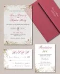 Leaves And Small FruitsAcrylic Wedding Invitation