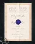 Burlap Texture Vellum Wrapped Vietnamese & English Wedding Invitation