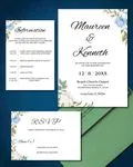 Arrangement of Winter Roses Simple Flat 5x7 Wedding Invitation