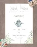 Elegant Green Watercolor Vellum Wrapped Vietnamese & English Wedding Invitation
