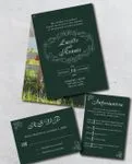 Leaves Frame Foil Wedding Invitation