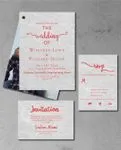 Red Letter Foil Wedding Invitation 1