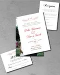 Red Rings Foil Wedding Invitation