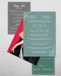 Simple Fram Leaves Foil Wedding Invitation