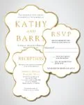 Elegant Gold Unique Style Wedding Invitations 1