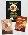 Star Wedding Simple Flat 5x7 Unique Style Wedding Invitation 1