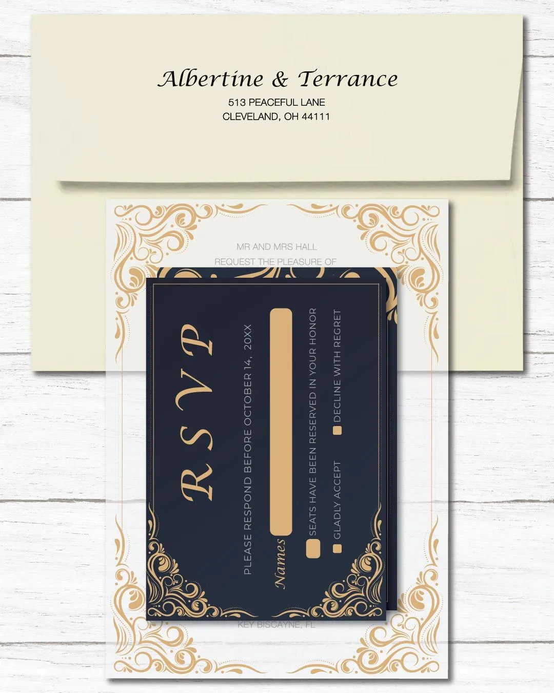 Indian Frame And Corners Acrylic Wedding Invitation