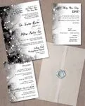 Constellations Design Vellum Wrapped Vietnamese & English Wedding Invitation