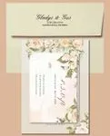 Pastel Beige Leaves Acrylic Wedding Invitation