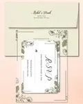 Frame Silhouettes Of Flowers Acrylic Wedding Invitation