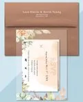 Leaves In Peach Tones Acrylic Wedding Invitation