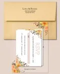 Yellow And Orange Flower Acrylic Wedding Invitation 2