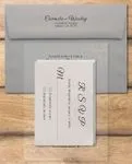 Gray Flower Silhouette Acrylic Wedding Invitation
