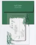 Leaves Shade Effect Acrylic Wedding Invitation
