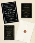 Vintage Slate Invitation Vellum Wrapped Vietnamese & English Wedding Invitation