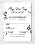 Branch Silhouette Flower Acrylic Wedding Invitation