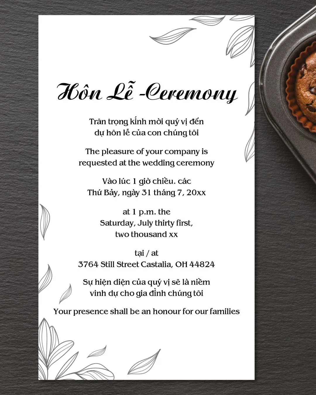 Minimalist White Lettering Acrylic Wedding Invitation