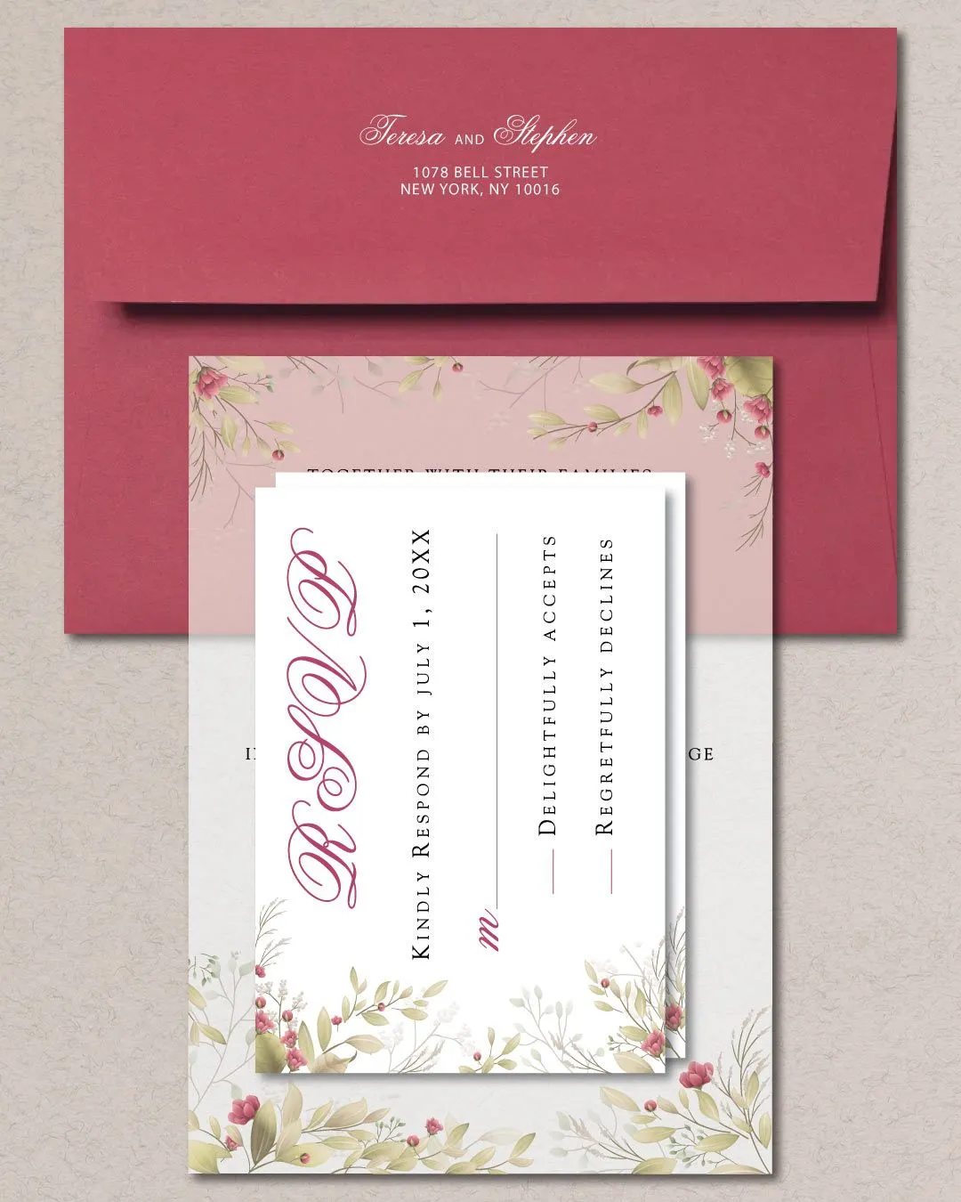 Leaves And Small FruitsAcrylic Wedding Invitation