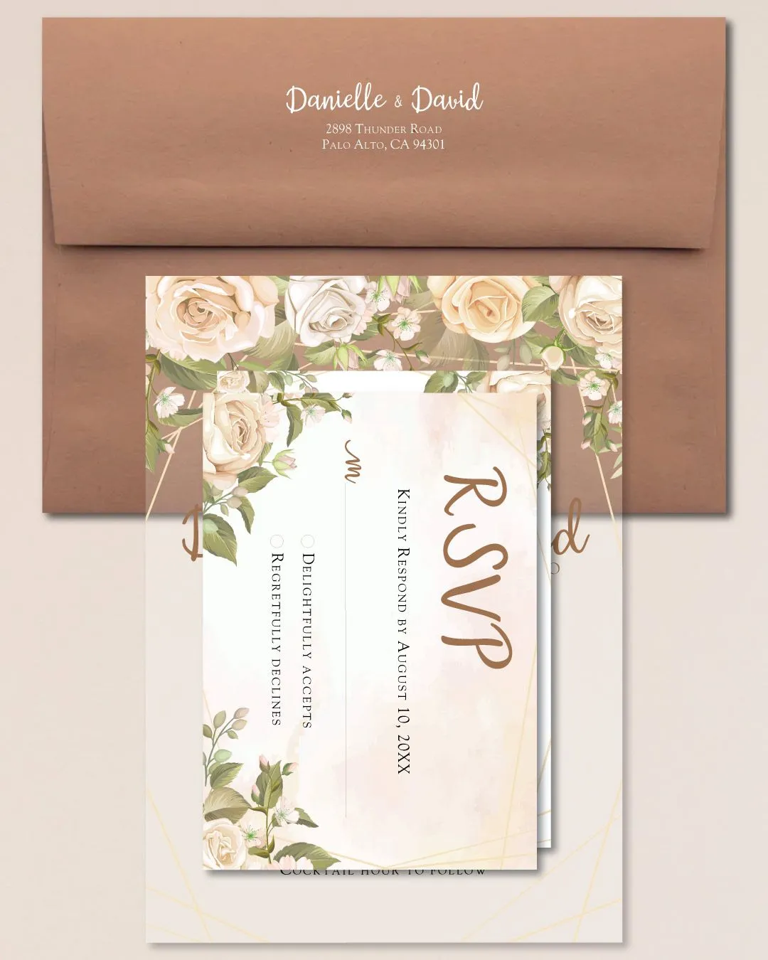 Earth Tones And PinksAcrylic Wedding Invitation