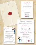 Hand Drawn Newlywed Vellum Wrapped Vietnamese & English Wedding Invitation
