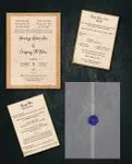 Burlap Texture Vellum Wrapped Vietnamese & English Wedding Invitation