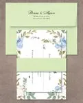Blue Roses Leaves Simple Flat 5x7 Wedding Invitation