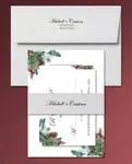 Christmas Corners Simple Flat 5x7 Wedding Invitation