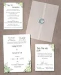 Elegant Green Watercolor Vellum Wrapped Vietnamese & English Wedding Invitation
