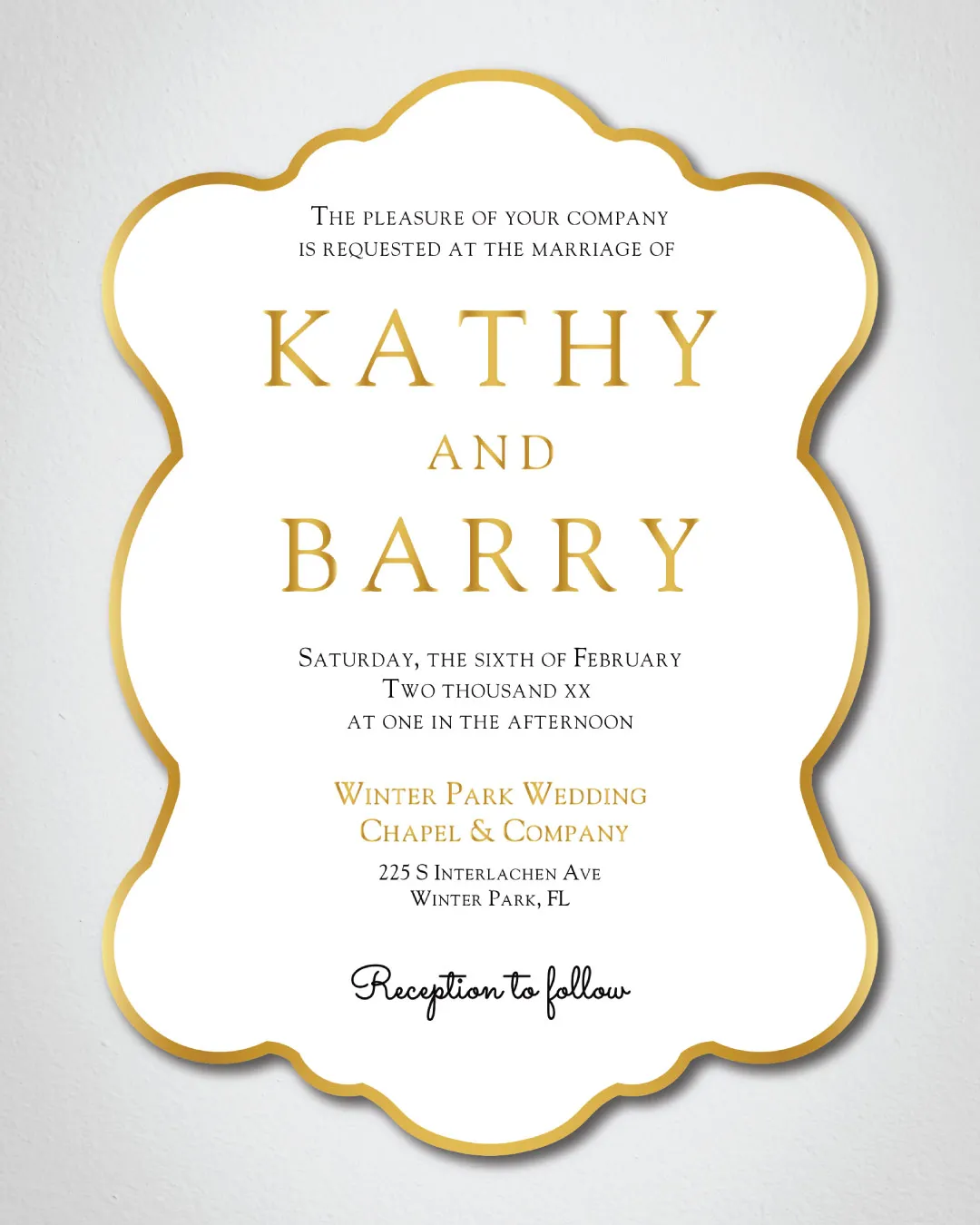 Elegant Gold Unique Style Wedding Invitations 2