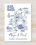 Creative Illustration Unique Style Wedding Invitations 2