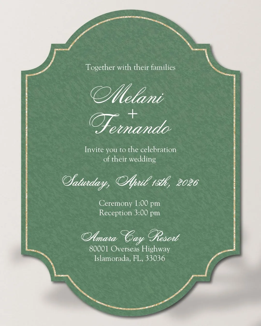 Curved Elegance Unique Style Wedding Invitations 2
