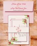 Pink Christmas Simple Flat 5x7 Wedding Invitation