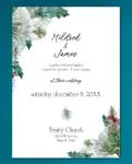 Blue Christmas Simple Flat 5x7 Wedding Invitation