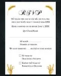 Wheat Leaves Vellum Wrapped Vietnamese & English Wedding Invitation
