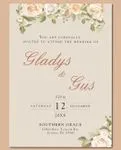 Pastel Beige Leaves Acrylic Wedding Invitation