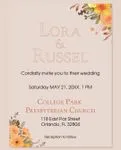Yellow And Orange Flower Acrylic Wedding Invitation 3