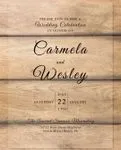Gray Flower Silhouette Acrylic Wedding Invitation