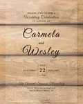 Gray Flower Silhouette Acrylic Wedding Invitation